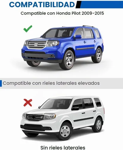 Vista 2 de Wonderdriver Barras Transversales para Portaequipajes de Techo Compatibles con Honda Pilot 2009-2015 con Rieles Laterales, Barras Transversales