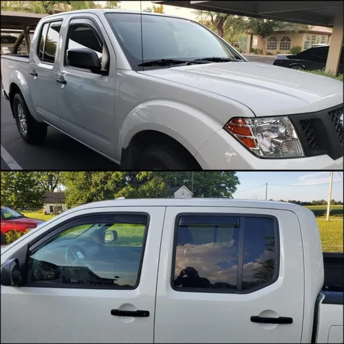 Vista 6 de Lightronic Visera de ventana de ventilación automática con clip extra duradera en el canal, se adapta a Nissan Frontier Crew Cab 2005-2020
