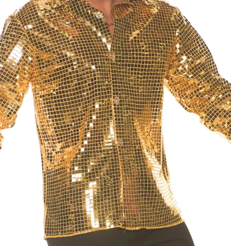 Vista 5 de UNDERWRAPS Conjunto de disfraz de discoteca de los años 70 para hombre - Dancing King, Oro