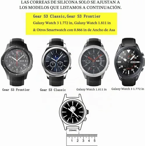 Vista 6 de Bands for Samsung Gear S3 Frontier/Classic Watch Silicone Bracelet, Sports Silicone Band Strap Replacement Wristband For Samsung Gear S3 Frontier