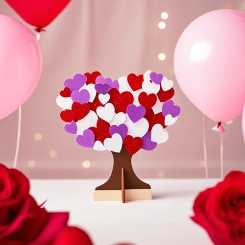 Vista 5 de TINYFUTURE 18 juegos de coronas de espuma para el día de San Valentín, kits de manualidades, decoración autoadhesiva de corazón, letras de corazón