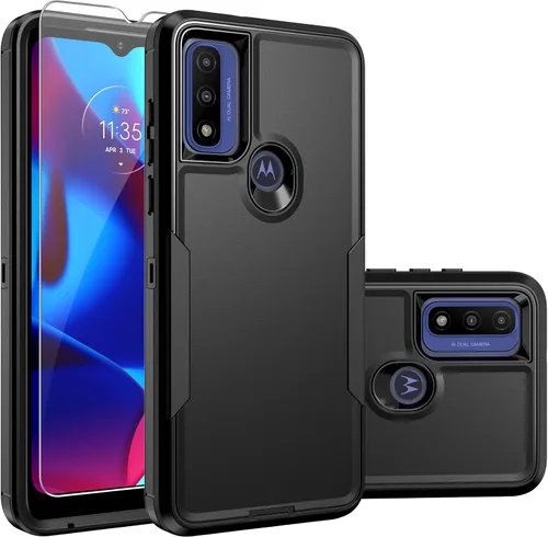 Vista 11 de Funda para teléfono Moto G Pure, Moto G Play 2023 con protector de pantalla HD, diseño de arena movediza con purpurina líquida flotante en degradado