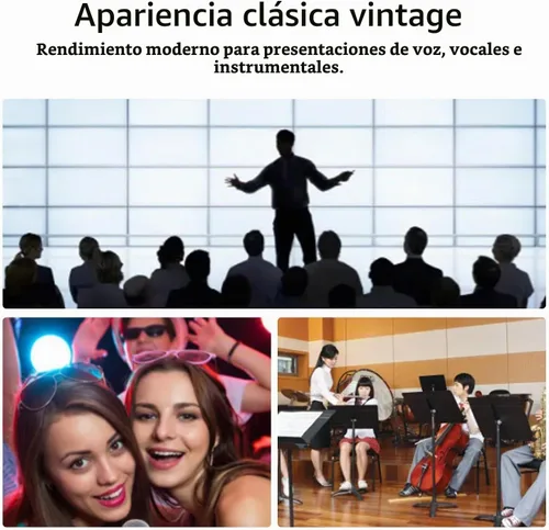 Vista 5 de banapoy Micrófono vocal clásico retro dinámico, micrófono cardioide profesional de rendimiento en vivo, micrófono antiguo de grabación vocal