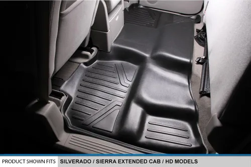 Vista 4 de SMARTLINER Juego de alfombrillas de piso de ajuste personalizado de 2 filas para Chevrolet Silverado 1500 2007-2013