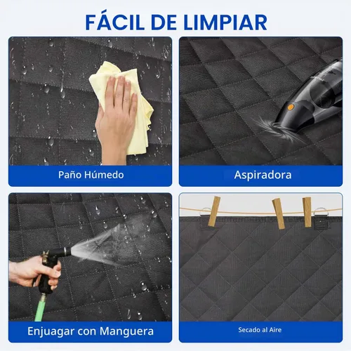 Vista 6 de Funda de asiento de automóvil para perro, funda de asiento trasero, compatible con reposabrazos, 100% impermeable y antideslizante, protector