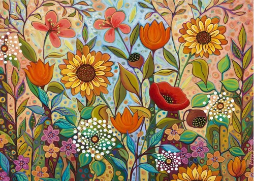 Vista 2 de Ceaco - Peggy's Garden - Joy in the Morning - Rompecabezas de 1000 piezas