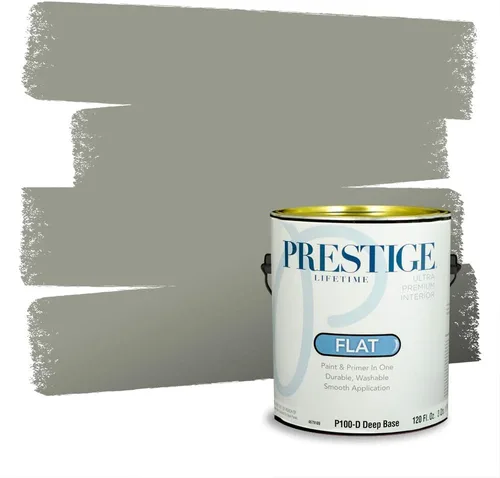 Vista 163 de Prestige Paints - Pintura exterior e imprimación en uno, 1 galón, plano, compatibilidad comparable con el color menta «Whipped Mint» de Behr