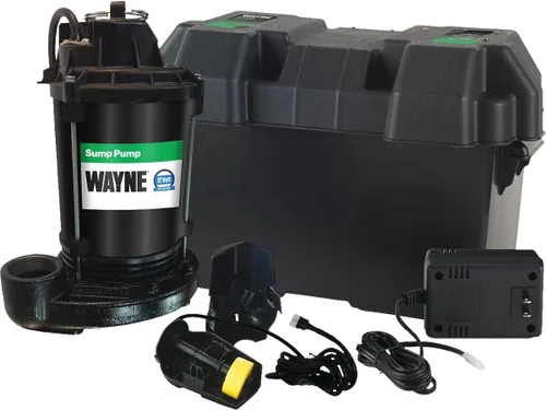 Vista 12 de WAYNE - Bomba de sumidero de 1/2 HP con interruptor de flotador vertical integrado y capacidad de respaldo de batería de 12 voltios, batería