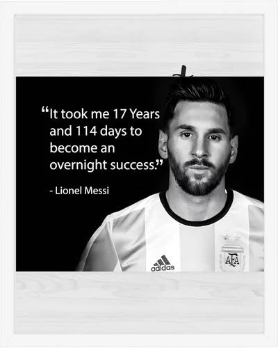 Vista 10 de El Camino del Éxito de Messi - 17 Años - Arte de Pared Inspirador con Cita de Fútbol - Decoración de Pared Motivacional para Dormitorio, Hogar