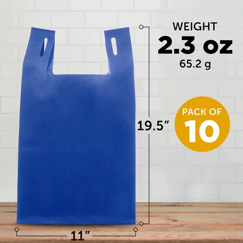 Vista 7 de DISCOUNT PROMOS Custom Bodega Lightweight Tote Bags Set of 10-100, Personalized Bulk Pack - Reusable, Grocery, Tradeshow