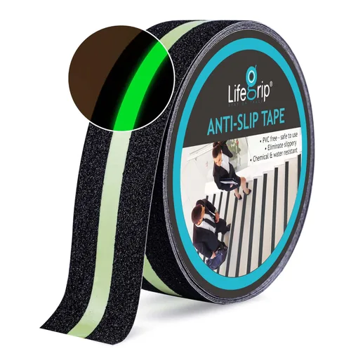 Vista 25 de Lifegrip - Cinta de tracción antideslizante, cinta de fricción de 1 pulgada x 15 pies, el mejor agarre, adhesivo abrasivo para escaleras, peldaños