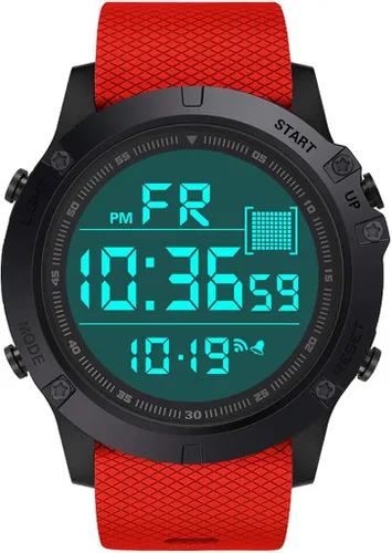 Vista 2 de Reloj deportivo digital multifunción de cuarzo analógico impermeable con LED color negro