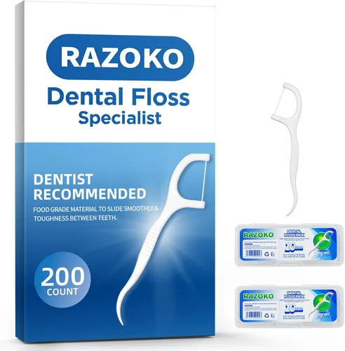 Vista 8 de RAZOKO Estuche portátil de hilo dental, almacenamiento de 10 púas de hilo dental en caja, dispensador de púas de hilo dental para limpieza