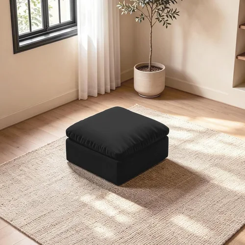 Vista 29 de Sofá modular modular con asiento profundo extra cómodo, sofás modernos negros para sala de estar, apartamento, oficina, espacio pequeño