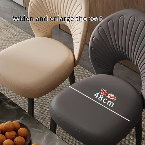 Vista 8 de JKGHK Dining Chairs, Leather Kitchen Chairs, Upholstered Armless Dining Room Chair, Accent Living Room Side Chair with High Backrest, for Cafe Black