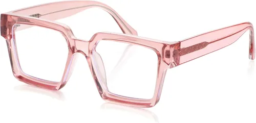 Vista 13 de Kursan Gafas cuadradas negras para mujeres y hombres, lentes transparentes de gran tamaño con marco grueso
