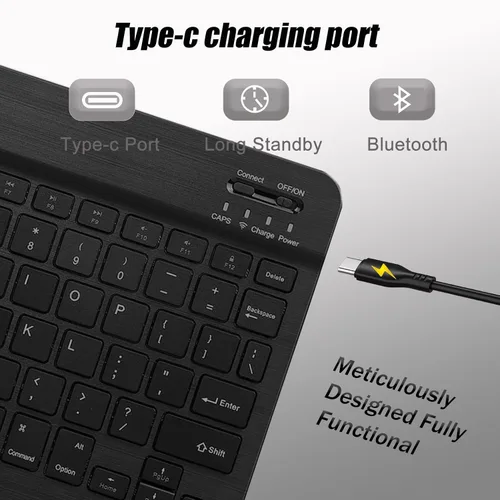 Vista 6 de Funda de teclado para Samsung Galaxy Tab S10 Lite / S10 FE / S9 FE / S9 10.9-11 pulgadas - Ratón y teclado desmontable, funda protectora delgada