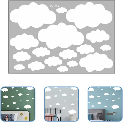 Vista 5 de Nubes blancas para decoración de pared de techo, calcomanías de nubes extraíbles para guardería, dormitorio, sala de estar, calcomanía decorativa
