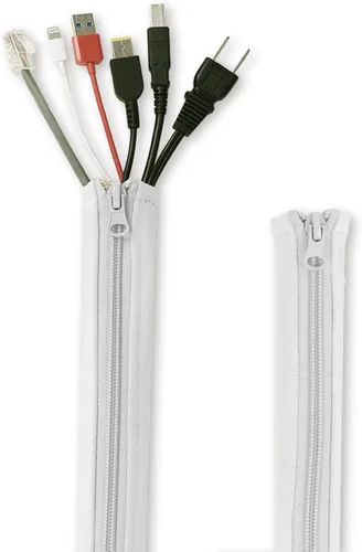 Vista 11 de StangH Organizador de mangas para organizar cables, 19 pulgadas, para el hogar y la oficina, con cremallera, organizador de cables, envoltura