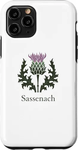 Vista 10 de Carcasa para iPhone 15 Sassenach con diseño de cardo escocés
