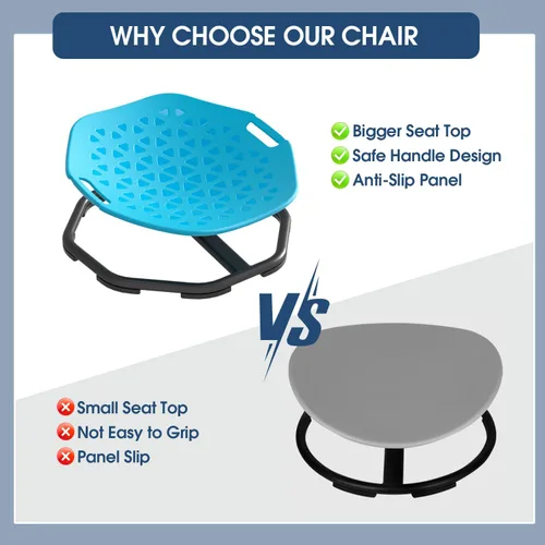 Vista 5 de Silla Giratoria Sensorial para Niños Autistas, Silla Giratoria Mejorada para Niños con Manijas, Mejora el Enfoque y el Equilibrio, Ideal para Equipo