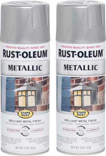 Vista 23 de Rust-Oleum 7274830 Pintura en aerosol metálica que detiene la oxidación, 11 oz, latón antiguo