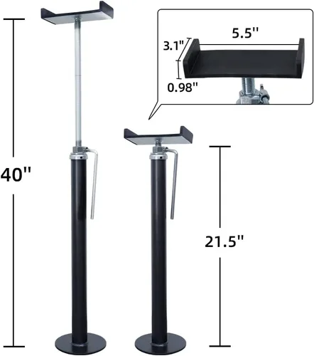 Vista 4 de LEADBRAND - Gatos de soporte deslizantes – Estabilizadores deslizantes para RV, cámper y remolque de viaje, con alfombrilla de goma antivibración