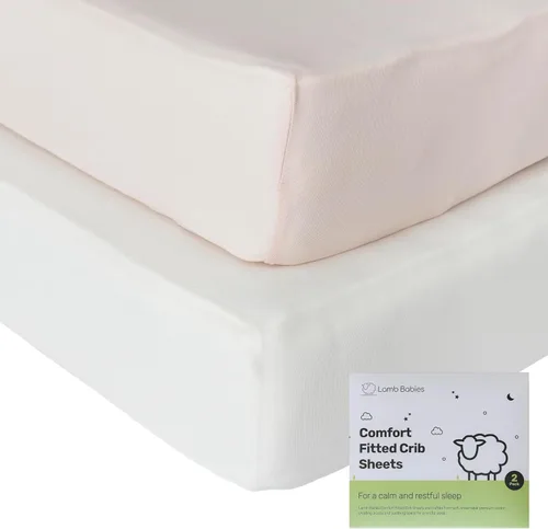 Vista 9 de Sábanas de algodón para cuna, suaves y transpirables para niños y niñas, ajuste seguro para colchón de cuna estándar, ropa de cama de bebé de fácil