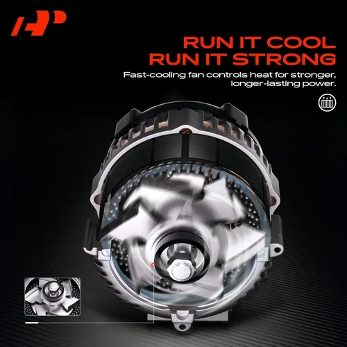 Vista 6 de A-Premium Alternador compatible con Toyota Tacoma 2005-2006, 2.7L, 12V 80A polea de 7 ranuras en el sentido de las agujas del reloj, reemplazo #