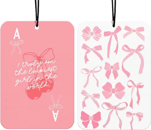 Vista 25 de Ambientador de coche occidental con lazos negros UTELKA 4 piezas, vamos chicas vaqueras occidentales, accesorios para el coche colgantes, aromas
