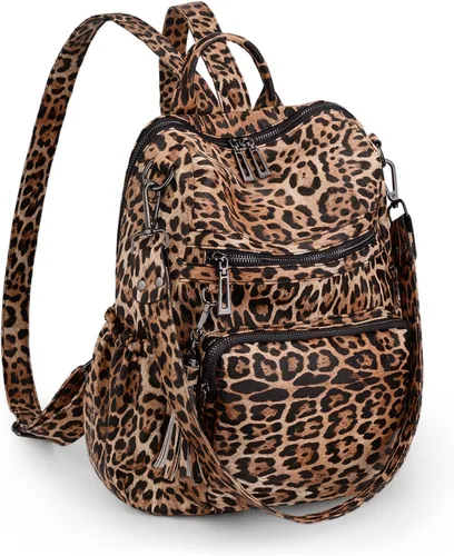 Vista 13 de Uromee Mochila de Viaje Monedero para Mujeres Cuero Vegano Damas Moda Borla Bolsa de Hombro Convertible, Grande, Mochilas Daypack