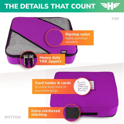 Vista 3 de HERO - Juego de 5 organizadores de equipaje con 2 bolsas de lavandería