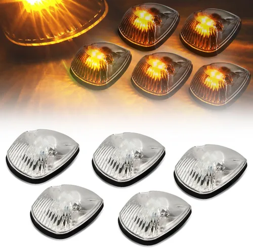Vista 6 de Auto Dynasty Compatible con Dodge Ram 1500/2500 / 3500 BR 5 X LED Luces superiores de techo de cabina (carcasa negra, LED blanco)