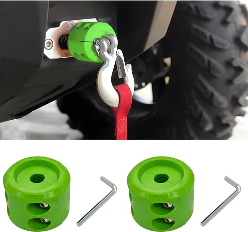 Vista 17 de Bittwee - Tapón de caucho para cabrestante de coche para ATV UTV camión, protector de gancho de cable para cuerda sintética, amortiguador de golpes