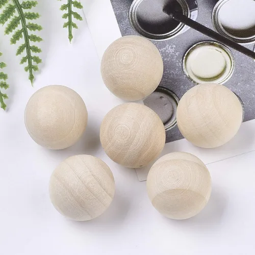 Vista 7 de Craftdady 50 bolas de madera redondas naturales de 0.748-0.787 in de 3/4 pulgadas de madera dura sin terminar, esferas decorativas de madera sin
