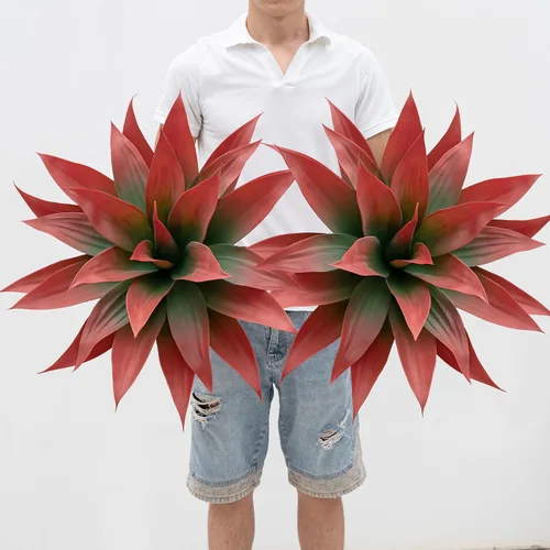 Vista 12 de Ttranewsoo Plantas Artificiales de Agave para Interiores, Resistentes a los Rayos UV, Maceteros Falsos de Agave para Decoración Exterior, Plantas