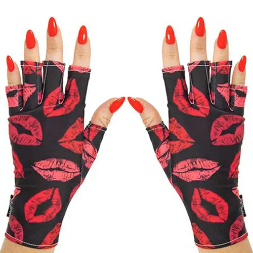 Vista 11 de ManiGlovz - Guantes de uñas originales con protección UPF 50+ UV Manicura de gel y guantes anti UV sin dedos para mujeres Se pueden utilizar