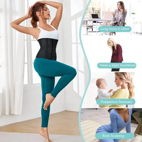 Vista 7 de LODAY Entrenador de cintura para mujer para bajar de peso deporte entrenamiento moldeador faja para el abdomen corsé debajo del busto