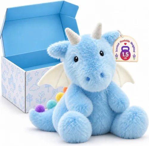 Vista 30 de IKASA Animal de peluche de vaca con peso para microondas, 1.5 libras, calentable y refrigerable con aroma a lavanda para mayor comodidad y calidez