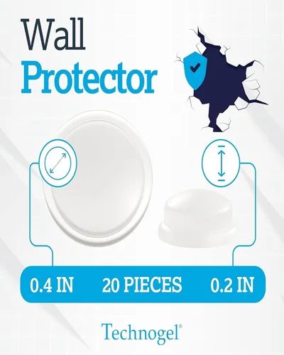 Vista 2 de Technogel Protector – Topes de puerta transparentes para despegar y pegar, protectores de suelo para patas de silla, almohadillas de parachoques que