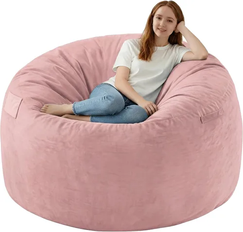Vista 8 de Silla de Puf de 2 pies, Sillas de Puf Cómodas con Relleno de Espuma Viscoelástica, Sofá de Puf Esponjoso con Cubierta de Terciopelo Holandés, Sillas