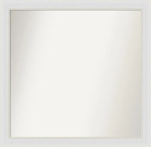 Vista 316 de Amanti Art Espejo de baño blanco para sobre el fregadero, 24 x 26 pulgadas, espejo rectangular blanco y blanco, marco de madera contemporáneo