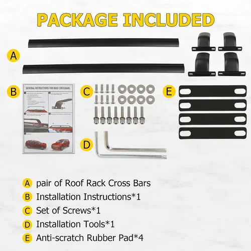 Vista 8 de AUXMART Barra transversal para portaequipajes para Buick Enclave 2018-2026 con rieles laterales