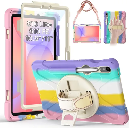 Vista 18 de Gerutek Funda para Samsung Galaxy Tab S6 Lite de 10.4 pulgadas 2024/2022/2020, funda protectora de cuerpo completo con protector de pantalla Negro