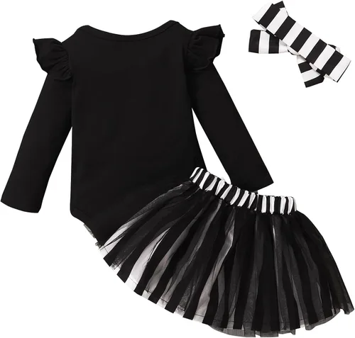 Vista 7 de ROMPERINBOX baby-girls Halloween-black Skeleton