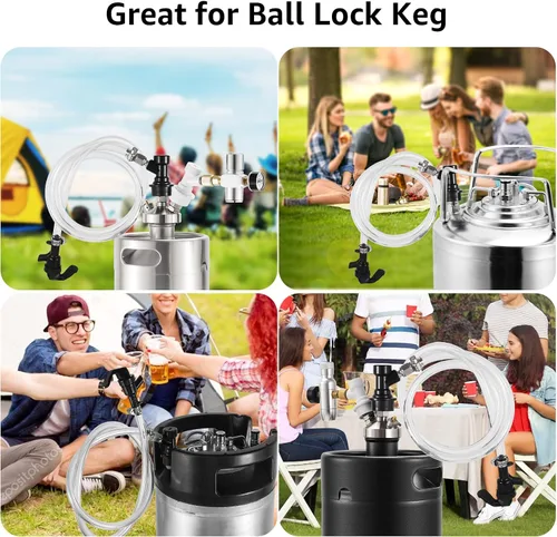 Vista 7 de Cerradura de bola de picnic grifo de grifo de bola de bloqueo de línea de cerveza de 3 pies línea de cerveza líquida cerradura de bola desconexión