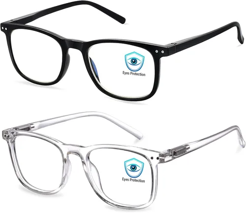 Vista 9 de AOSM Lentes de luz azul para hombres y mujeres, gafas de juego antirreflejos, protección UV400, bloqueo de luz azul para aliviar la fatiga ocular