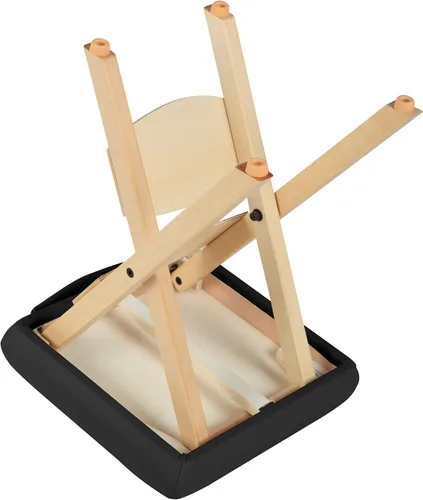 Vista 5 de Mt Massage Tables Taburete plegable práctico de madera ligero del tatuaje del taburete plegable del masaje del taburete, negro