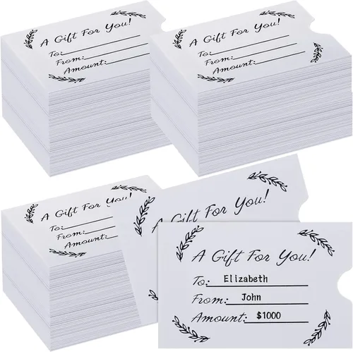 Vista 8 de Eaasty 500 fundas para tarjetas de regalo, sobres para tarjetas de Navidad, fundas protectoras para negocios, 2.36 x 3.54 pulgadas (Bow)