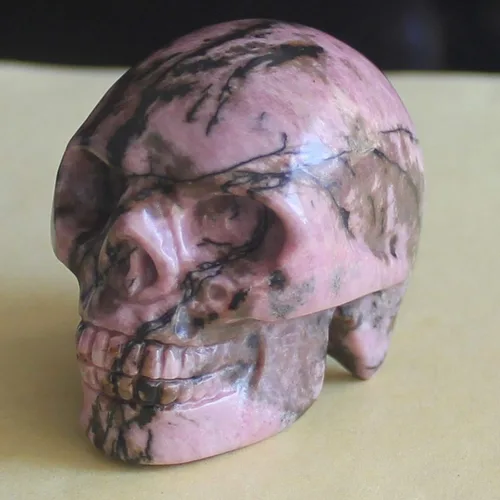 Vista 12 de Figura de calavera de piedras preciosas mixtas tallada a mano de 2 pulgadas para decoración del hogar (Amazonita)